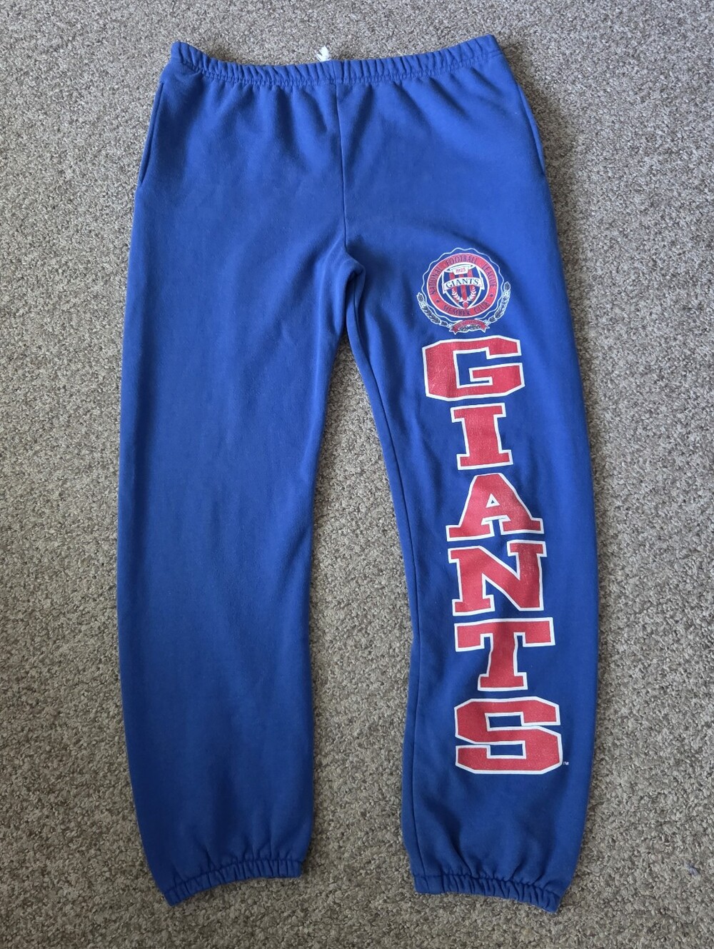 Vtg 90s New York Giants NFL Jogger Sweatpants Mens Large Blue Nutmeg USA